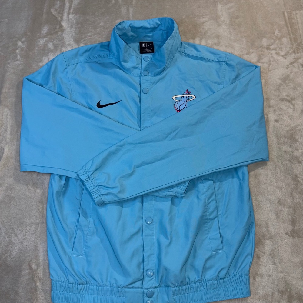 Nike NBA Miami Heat City Edition Courtside Jacket Light Blue CD3064-425 Mens S